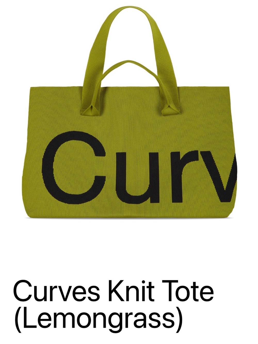 Curves Knit Tote (Lemongrass) - Designer Logo Tote